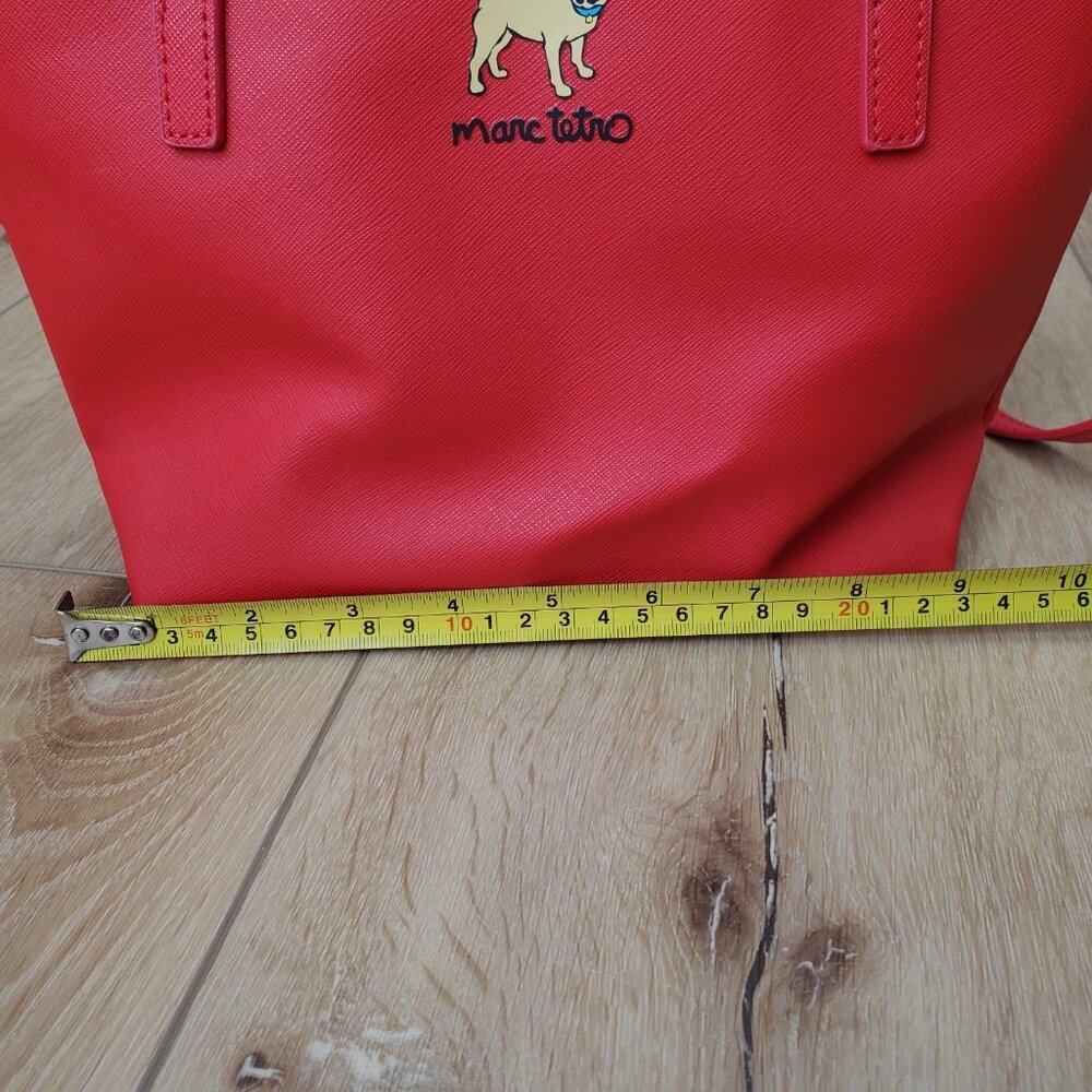 Marc Tetro Red Pug Dog Small Tote Crossbody Bag P… - image 6